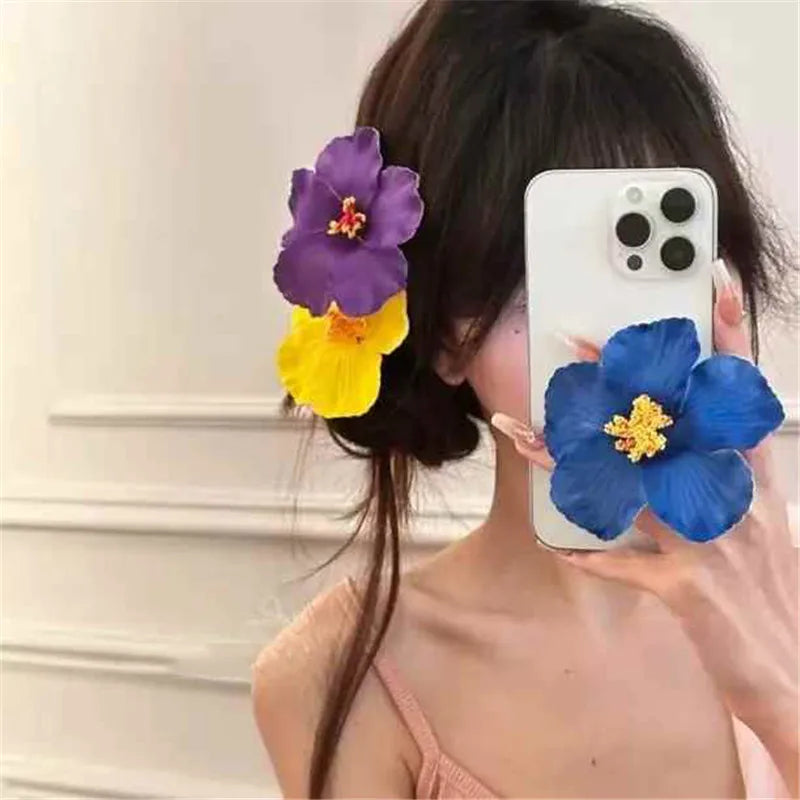 Kẹp Tóc Hoa Plumeria & Hibiscus - Trang Sức Mùa Hè