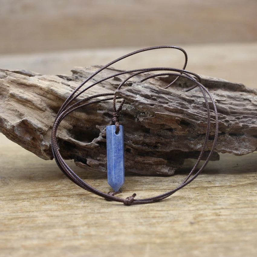 Hexagonal Natural Quartz Stone Necklace