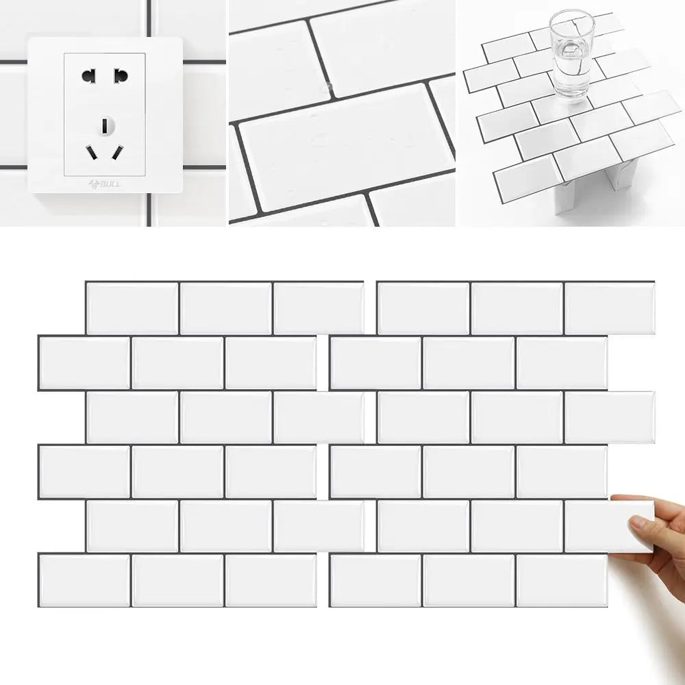 Background Wall For Kitchen Directly Paved Wall Renovation DIY Decorative Decorative Film Tile Wall Stickers Wallpaper