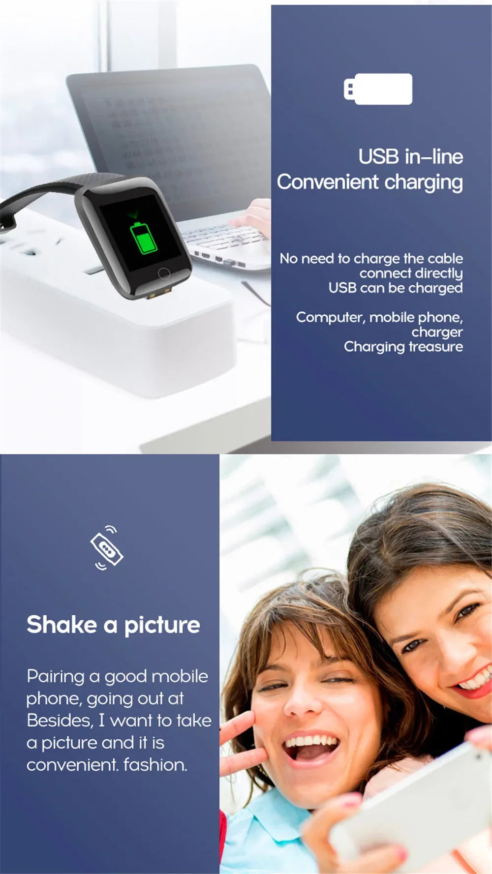 D13 Multi-function Smart Watch - Reminder &amp; Sports