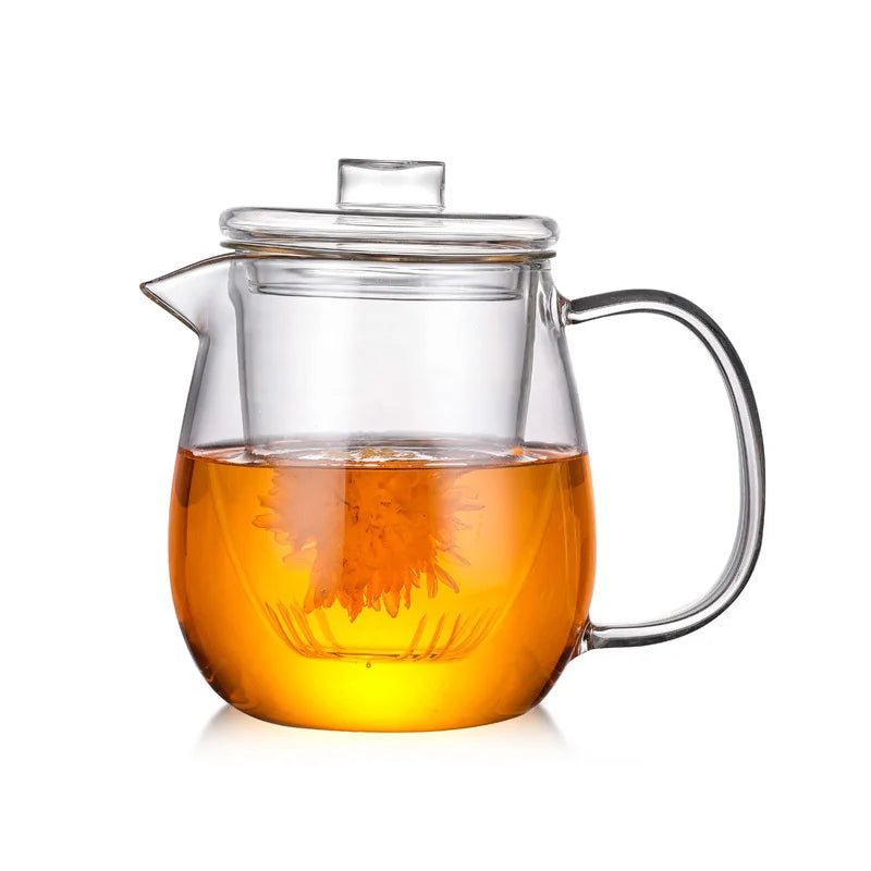 450ml 650ML Penguin Shape Glass Teapot with Infuser Chinese Tea Ceremony Transparent Teawear Set Cup Kung Fu Tea Maker