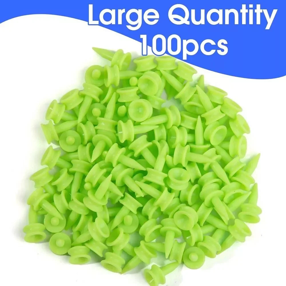 Set of 100 Professional Golf Tees 25MM Green Plastic