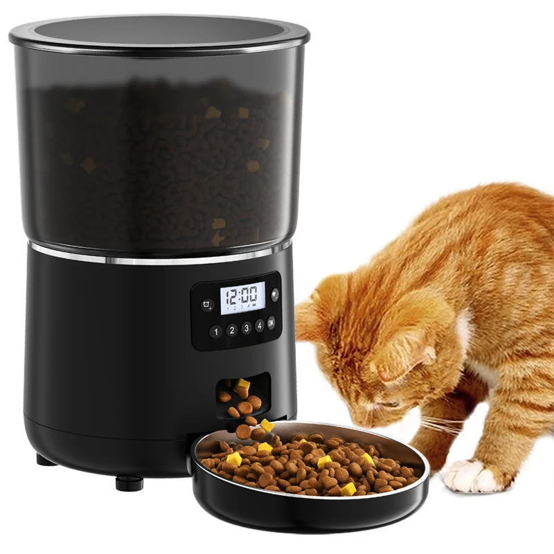 4公升自動寵物餵食器，附定時器，防潮食品級ABS材質，防蟲乾燥盒+貓狗雙電源