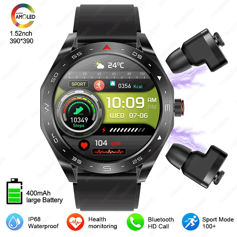 Đồng Hồ Thông Minh 2025 Kèm Tai Nghe TWS Chống Nước