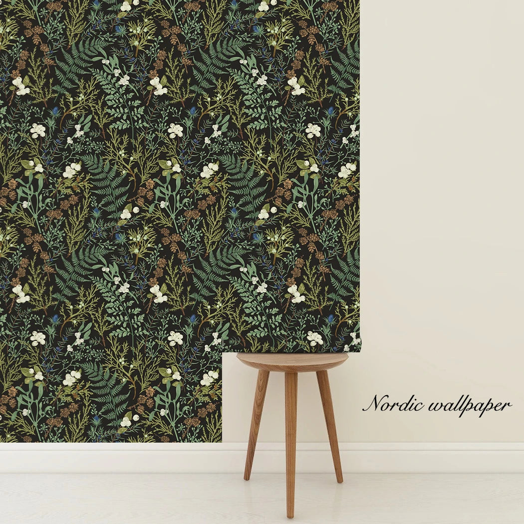 Tropical Rain Forest Peel and Stick Wallpaper White Floral Self Adhesive Removable Leaf Contact Paper For Bedroom Walls Cabinets