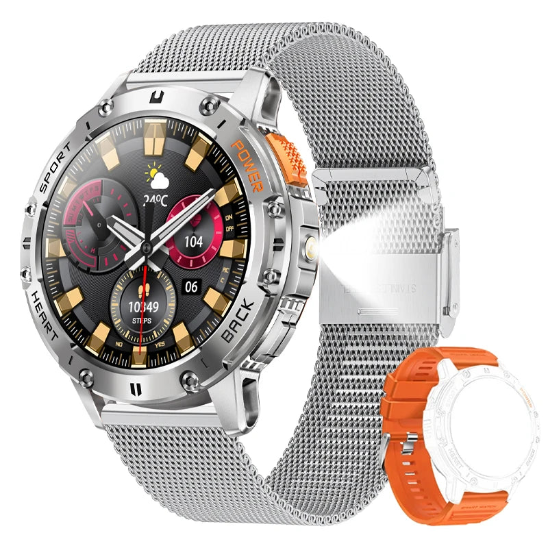 Đồng hồ thông minh AMOLED Nam - Thể thao & Đèn pin