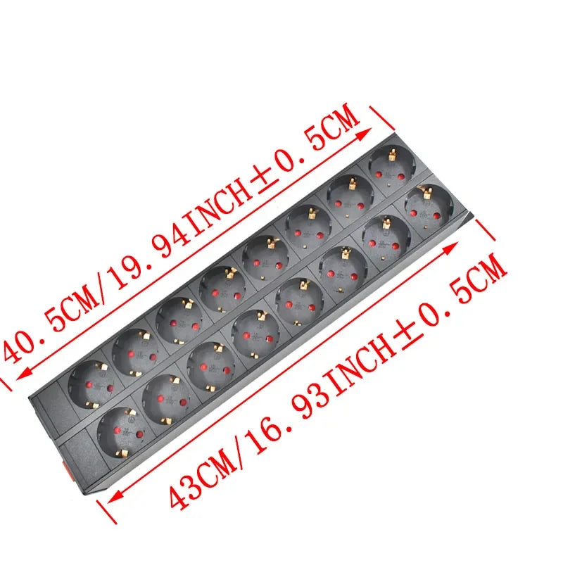 Ổ Cắm PDU Nhôm Tủ Điện 2-10 Ổ Chuẩn Đức Có Công Tắc - Daisan Mart