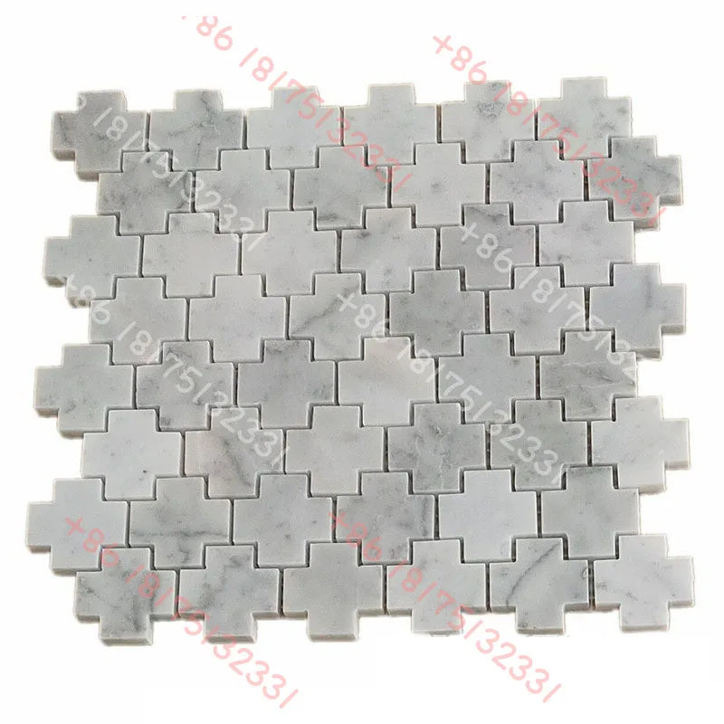 Gạch Mosaic Đá Marble Trắng Trang Trí Tường Sàn