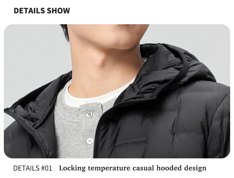 Men's waterproof down jacket keeps warm outdoors