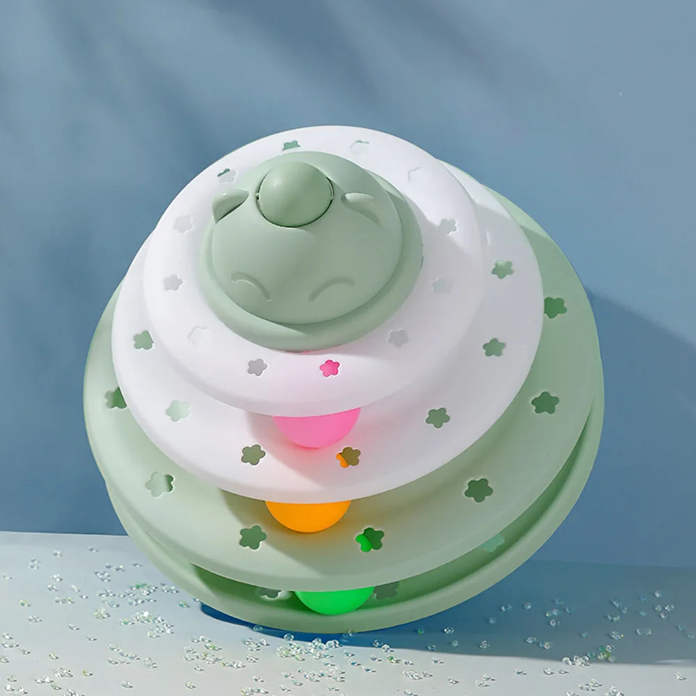 Tháp Đồ Chơi Mèo 4 Tầng Bóng Lăn Tương Tác Thú Vị