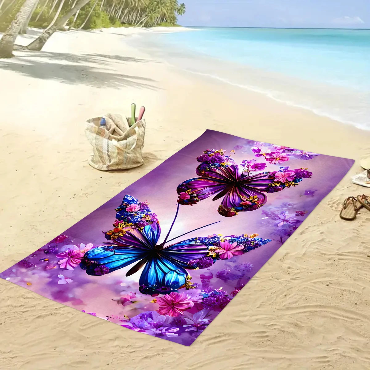 Khăn Tắm Bướm Boho Mancharo Hoa Văn Dân Tộc