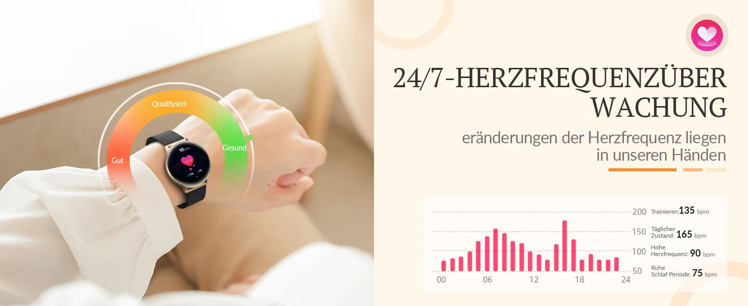 Black Gold Women's Smartwatch - Comprehensive Health