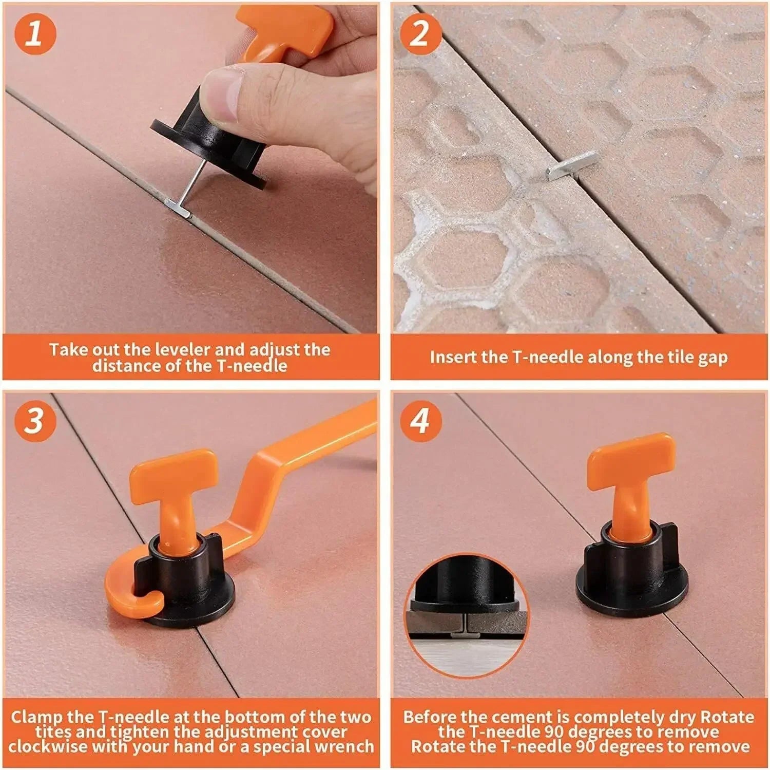 50Pcs Floor Tile Leveling System Clips Spacers Porcelain Ceramic Leveler Kit for Tile Laying Wall Fixing Construction Tools