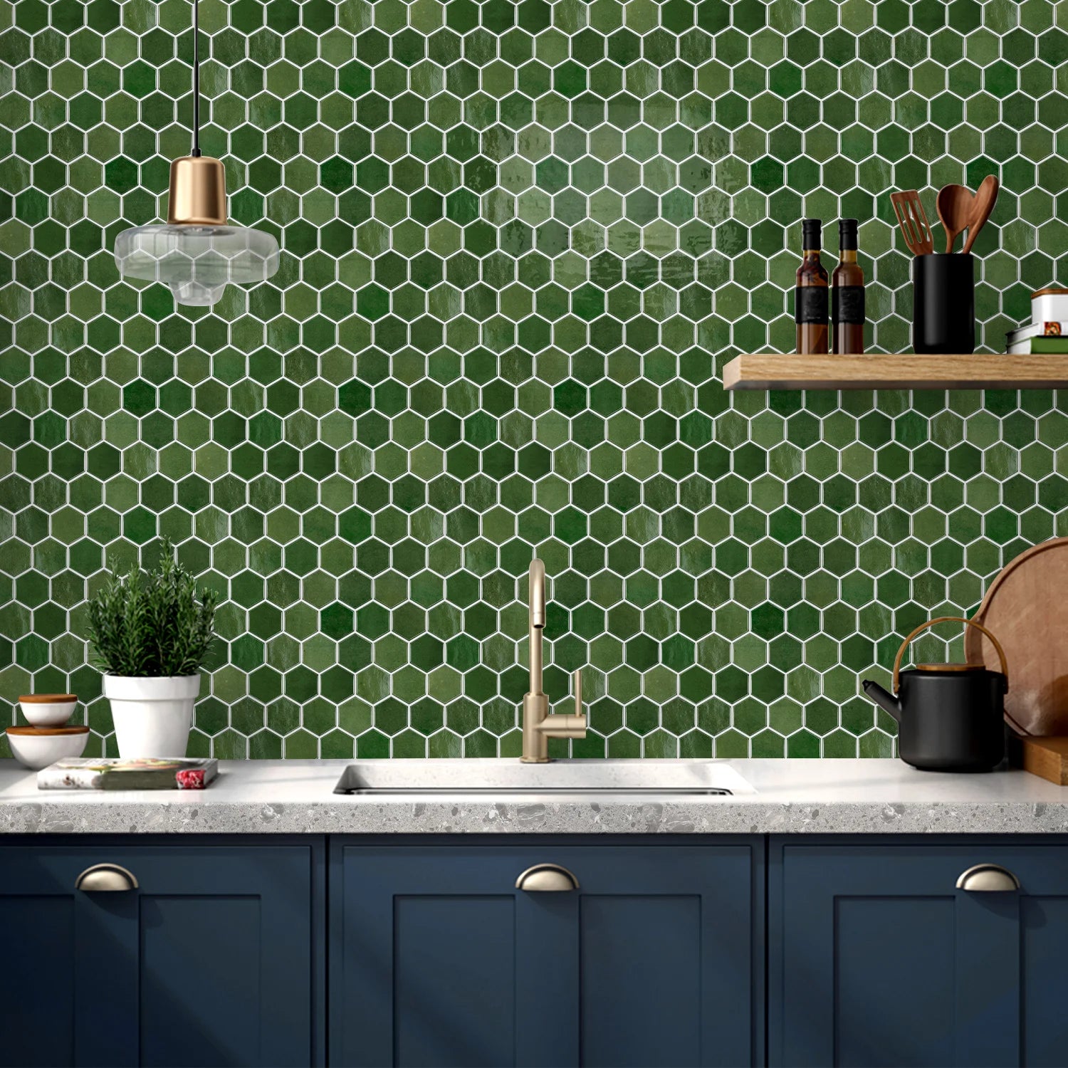 Nhãn Dán Vân Đá Xám Chống Nước DIY Nhà Bếp & Phòng Tắm