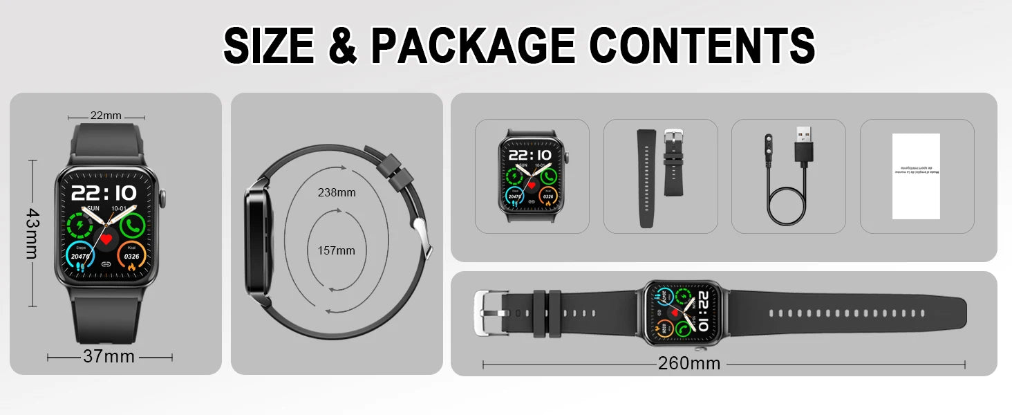 Đồng Hồ Thông Minh 1.85” Gọi, Chống Nước, Đa Thể Thao
