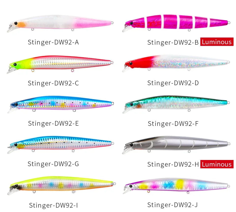 TSURINOYA Stinger 140S Fishing Lure Sinking Minnow DW92 140mm 26g Saltwater Seabass Ultra Long Casting Large Hard Baits Jerkbait