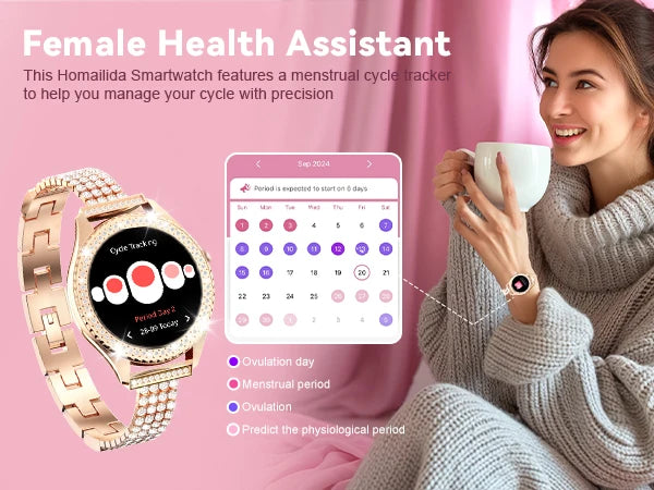 Đồng Hồ Thông Minh Nữ Gọi Không Dây, 100+ Thể Thao