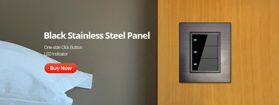 Công tắc đèn âm tường 2 chiều, thép không gỉ, LED.