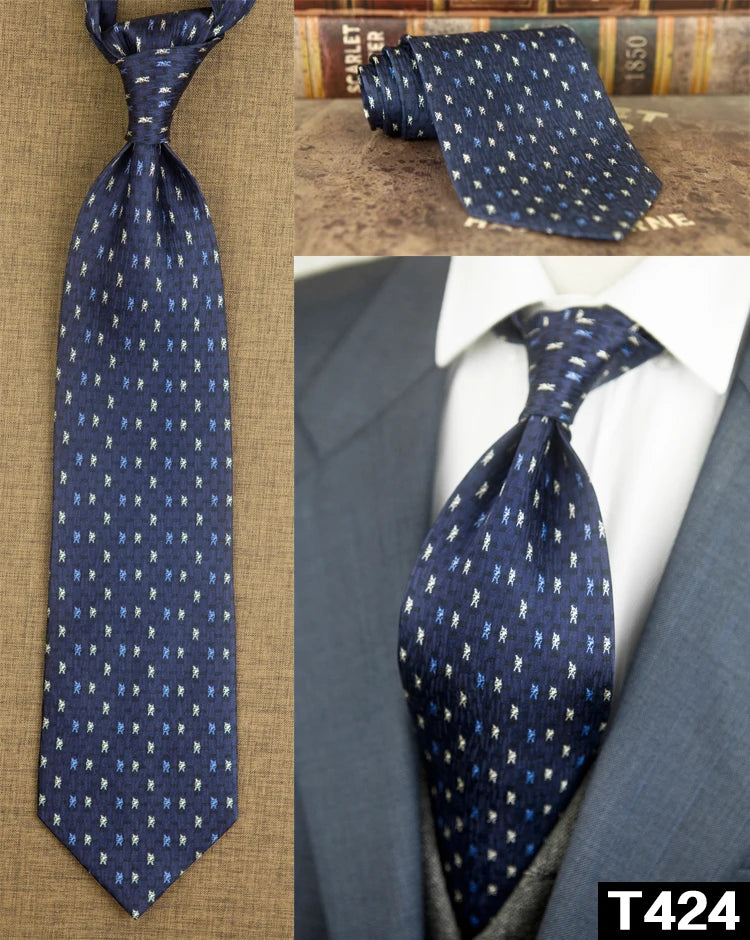 復古領帶，10厘米，100%真絲，抽象圖案