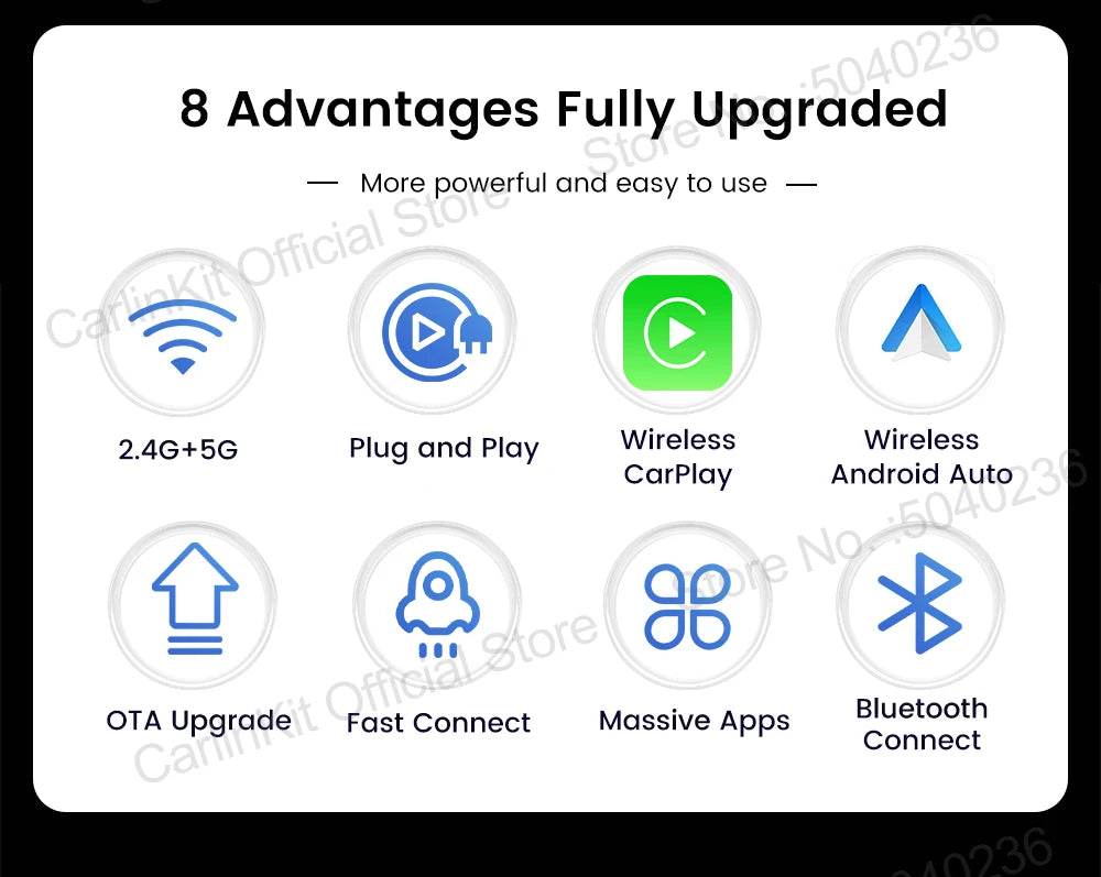New CarlinKit 5.0 Mini Ultra3 Wireless Android Auto CarPlay 2-In-1 Wireless Adapter WIFI BLE Auto Connect Smart Mini Box For Car - Daisan Mart