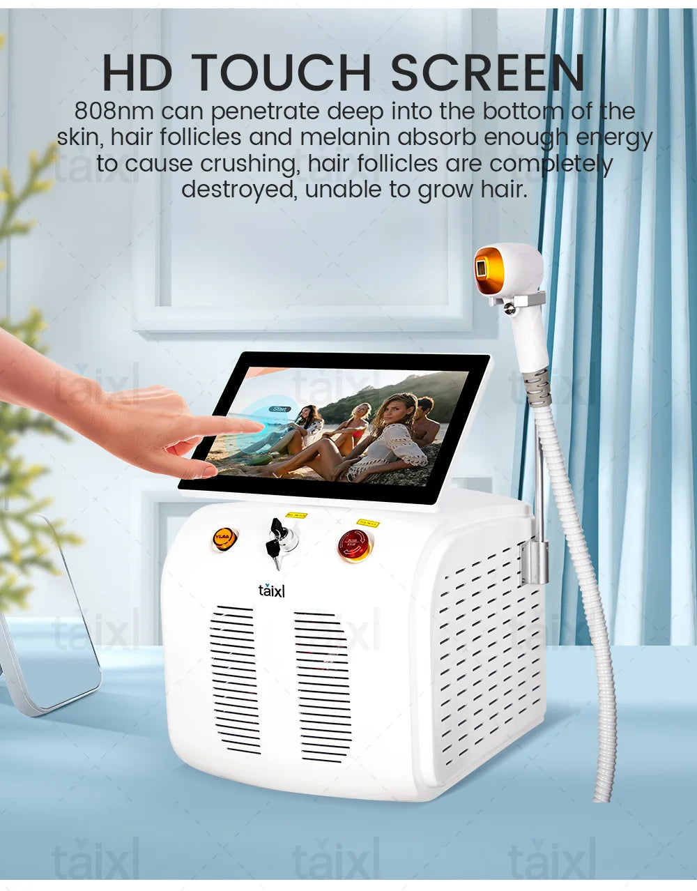 New Summer Ice Platinum 3 Wavelength 808nm Diode Laser 808 Hair Removal Machine 808 Remov Machin Salon or Home Use Remover - Daisan Mart