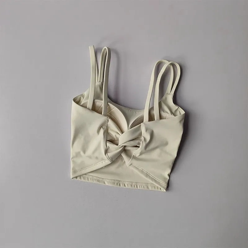 Áo Tập Nữ Đệm Cố Định, Sexy, Thắt Nút Sau, Yoga - Daisan Mart