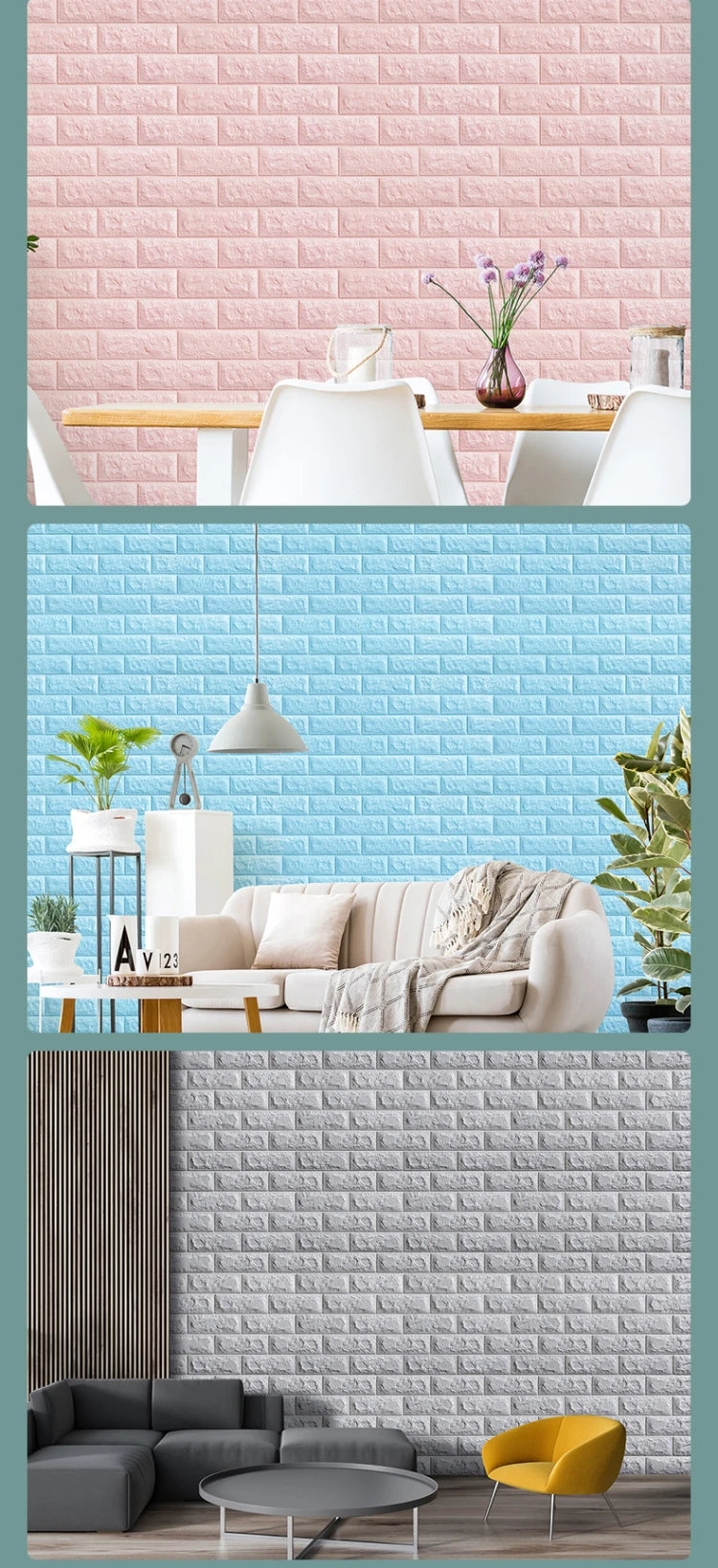 10M stickers Self-Adhesive Panels 3D Soft Crash Foam Wallpaper Imitation Brick Wall Stickers Home Living Room Kid Bedroom Decor