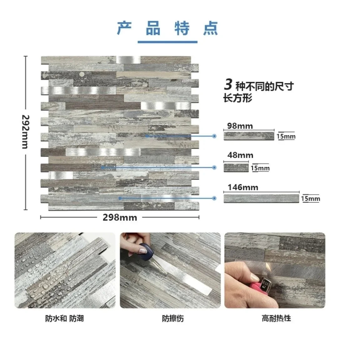 Gạch Dán Tường Nhôm Chống Nước 4 Miếng Nhà Bếp