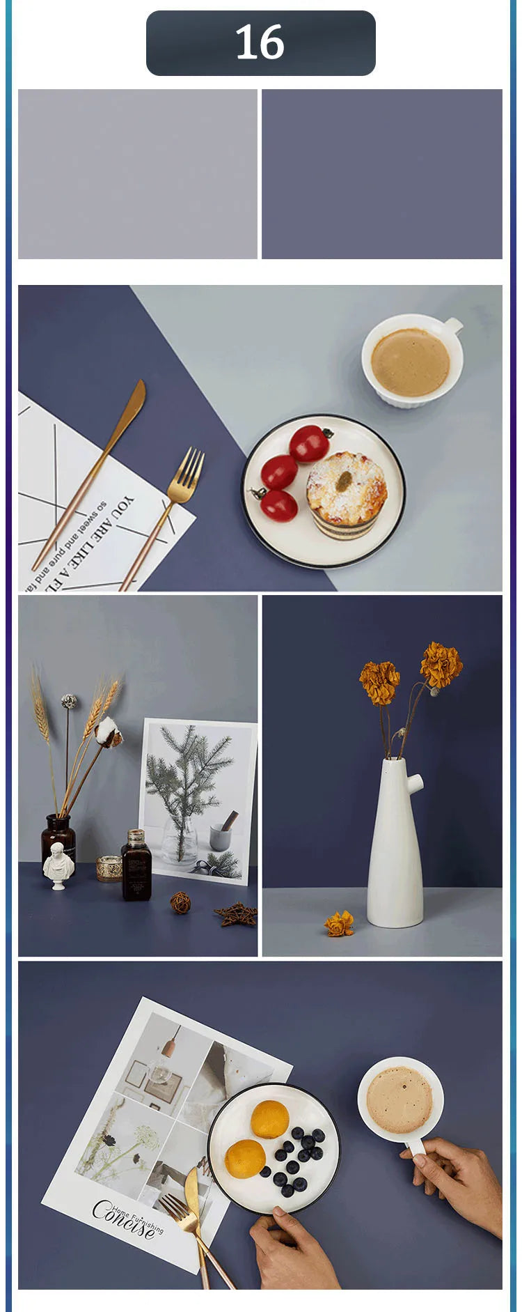 Photography Backdrops Wallpaper 57*87cm 2sides Solid Color Photo Background Props for Photo Studio Newborn Product Photographic - Daisan Mart