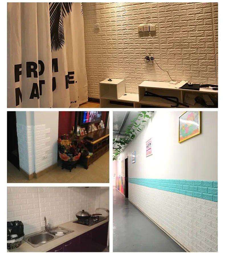 10Pcs 3D Self-Adhesive Wall Stickers Living Room Home Luxury Wall Decor Peel and Stick DIY Modern Wallpaper Bathroom Waterproof