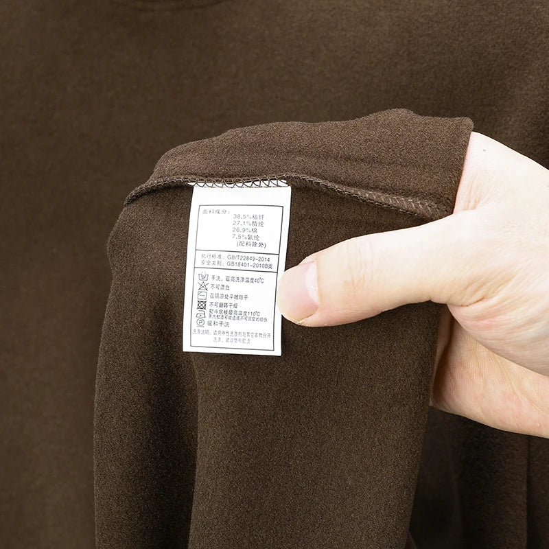 Men's High-Quality Velvet T-Shirt Printed with Warm Letters for Fall and Winter