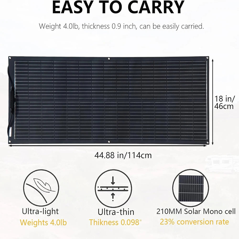 Solar panel 200W / 100W Solar Panels module 100 Watt Or 200 Watt Monocrystalline Cell For Car Boat Home RV charger battery