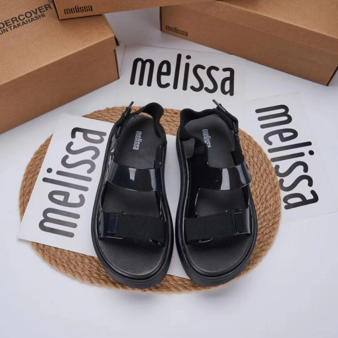 Sandal Nữ Mini Melissa 2025 Sóng Hoa Tim Retro