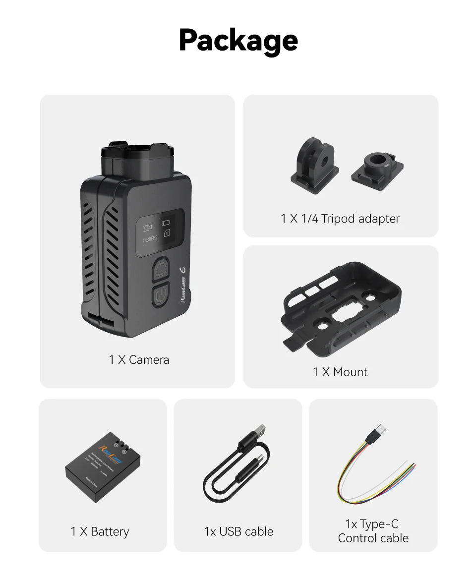 RunCam 6 4K FPV WiFi Camera, 12MP Sharp Recording