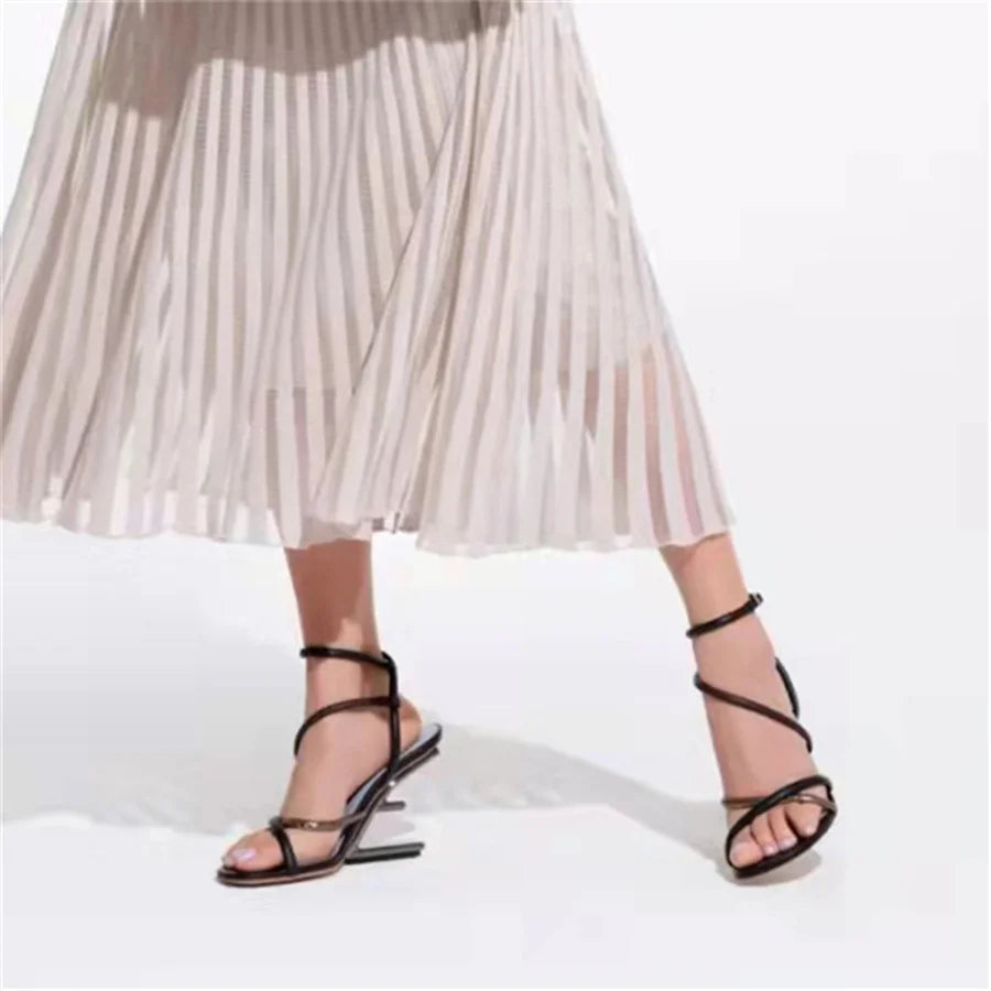 Gladiator Style Summer High Heel Sandals Size 42