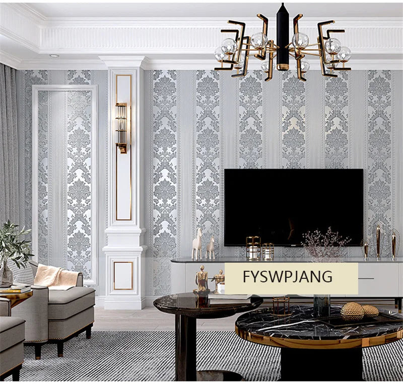 European 3D Wallpaper for Luxury Bedroom &amp; Living Room
