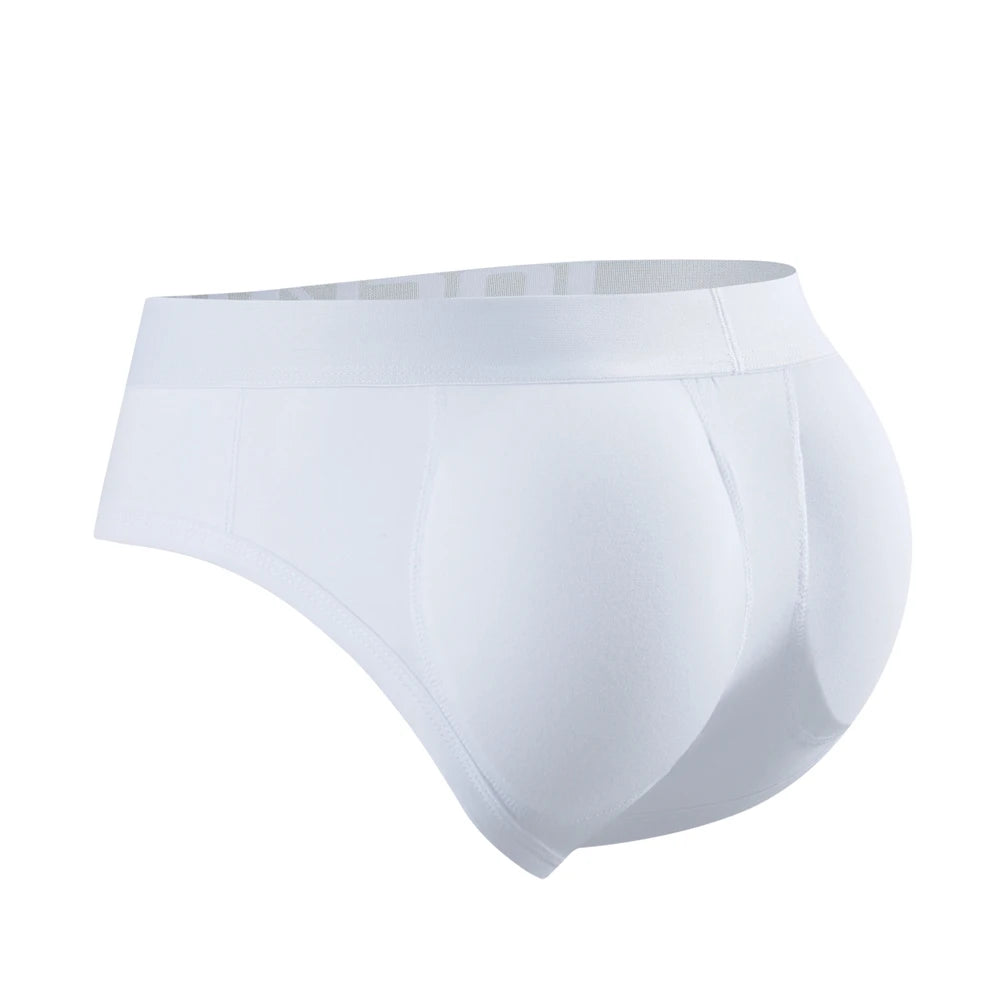 Men's Breathable Cotton Padded Butt Underwear with Removable Pads