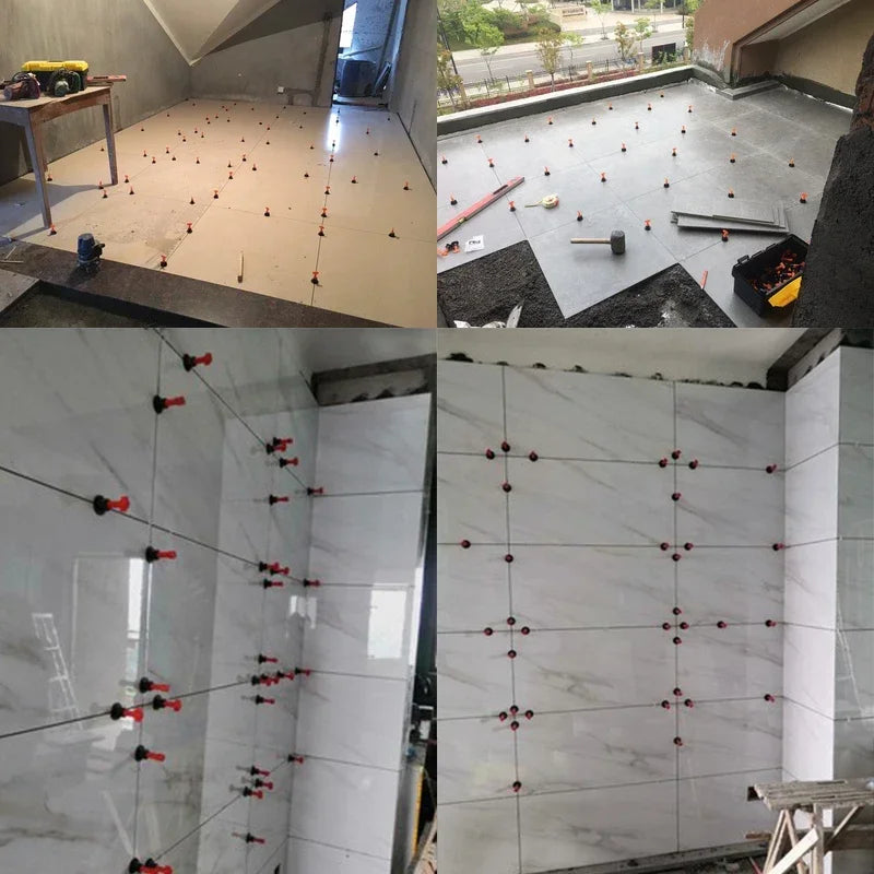 50Pcs Floor Tile Leveling System Clips Spacers Porcelain Ceramic Leveler Kit for Tile Laying Wall Fixing Construction Tools