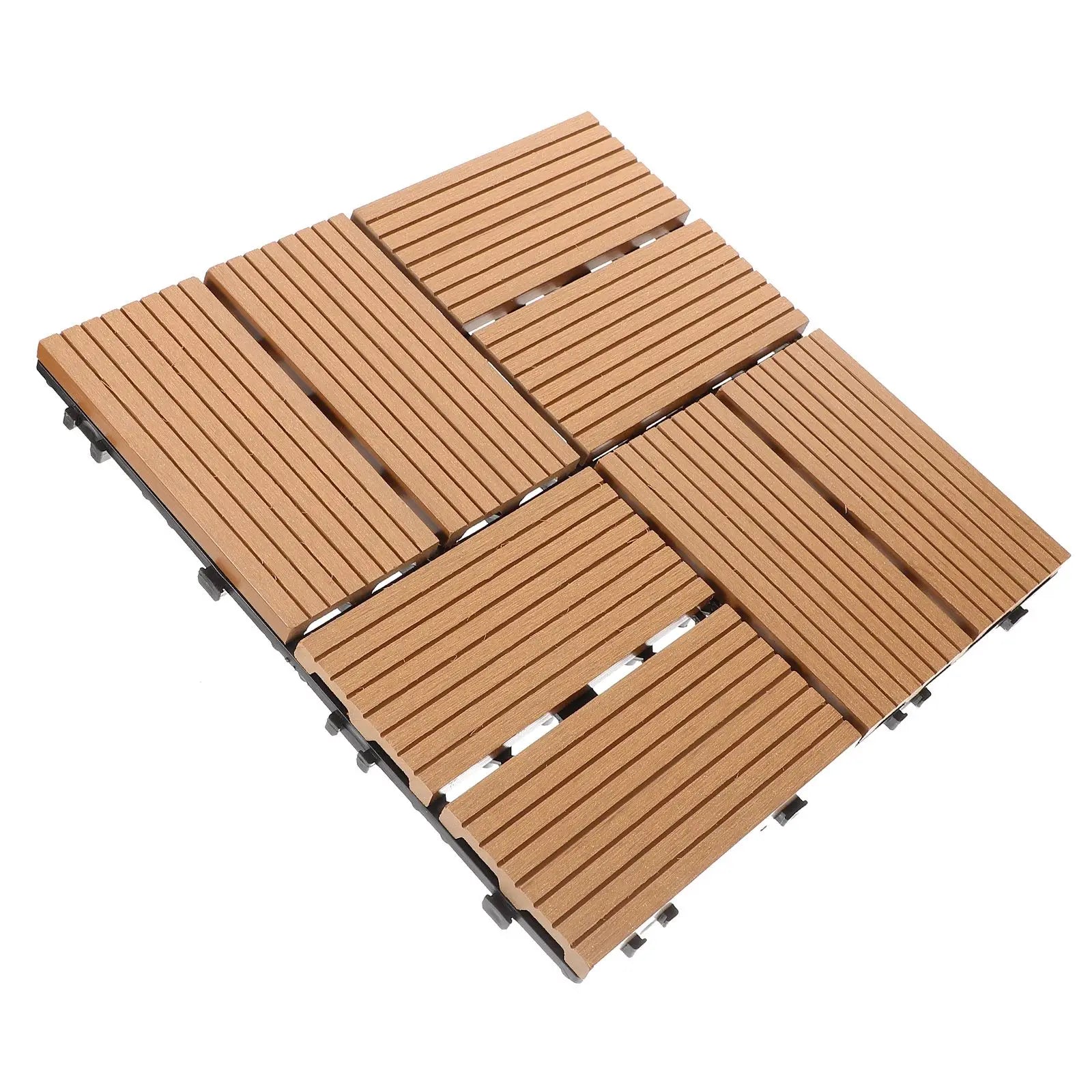 1 Packs WPC Floor Tiles 8 Pieces Per PackYellow Interlocking Deck Tile Patio Garden Terrace Patio Floor Decking Tile