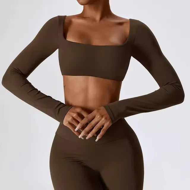 Áo Tập Gym Nữ Dài Tay Sexy Thấm Hút Nhanh - Daisan Mart