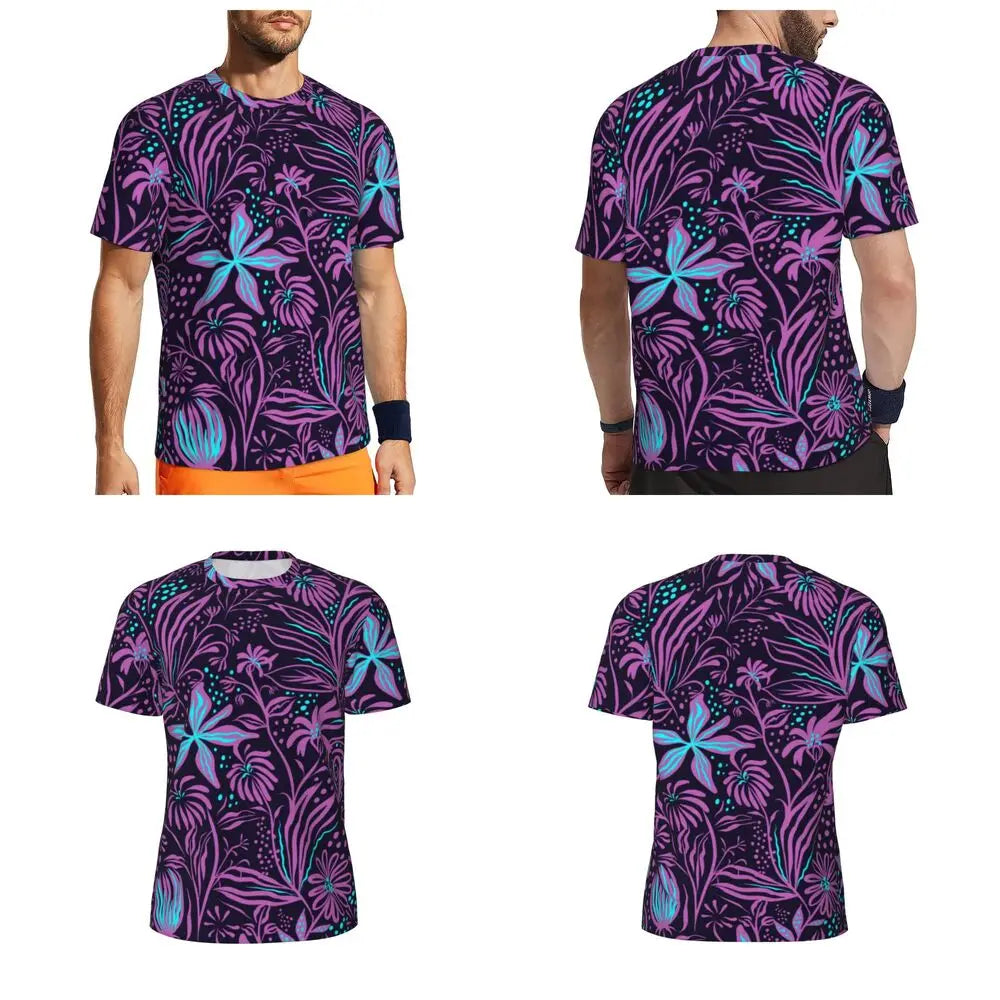 Áo Thun Nam Họa Tiết Lá Nhiệt Đới Màu Sắc Cá Tính