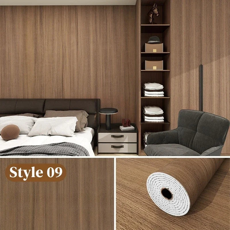 Max 40cmx10m Wood Grain Peel and Stick Thick Floor Tiles SXP Wallpaper Waterproof Vinyl Wood Flooring Mould Proof