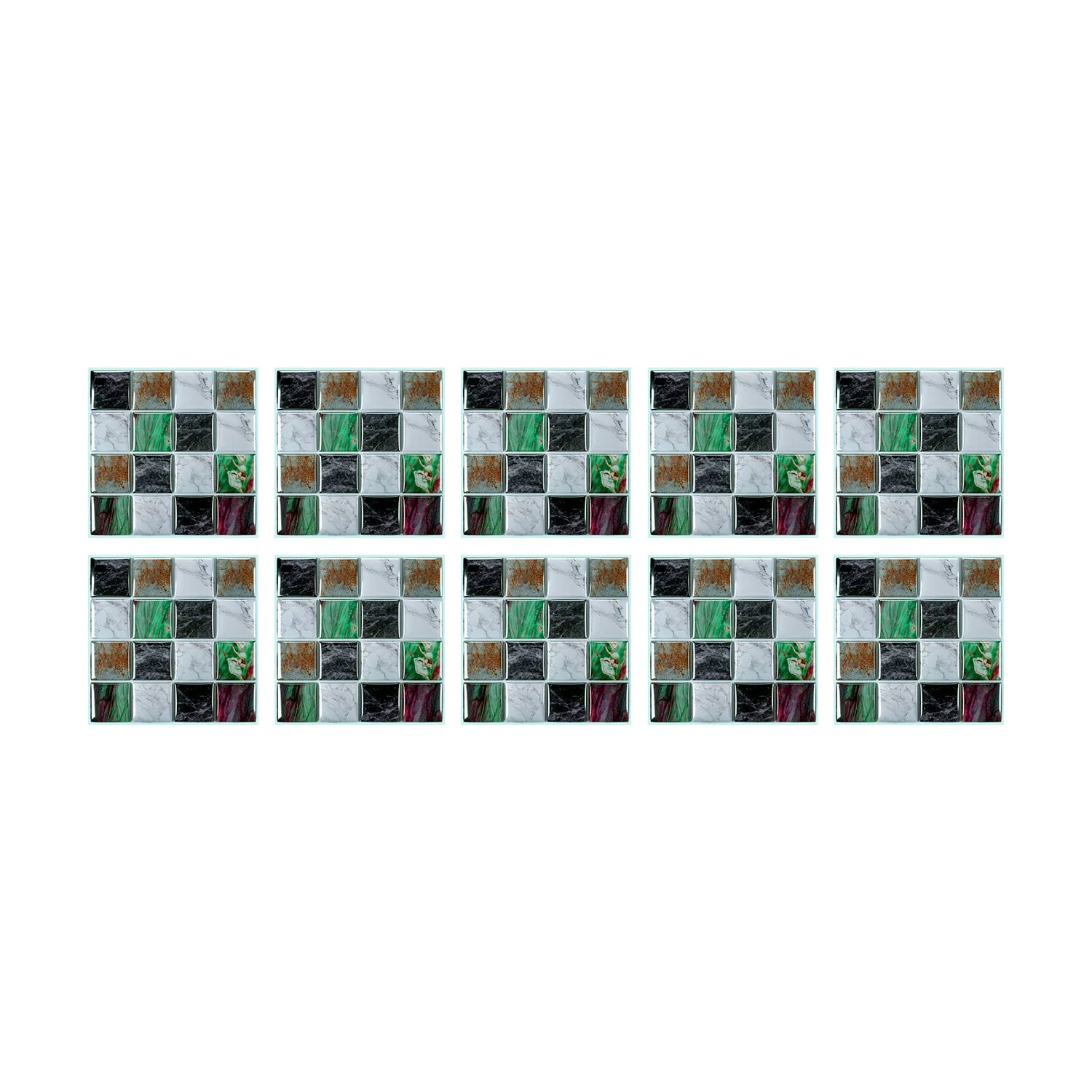 10 Waterproof Marble Mosaic Tile Stickers