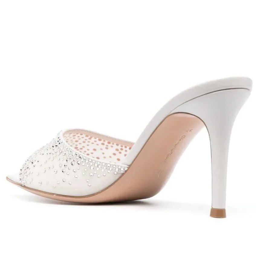 Women's Pointed Toe Rhinestone High Heel Sandals for Elegant Party