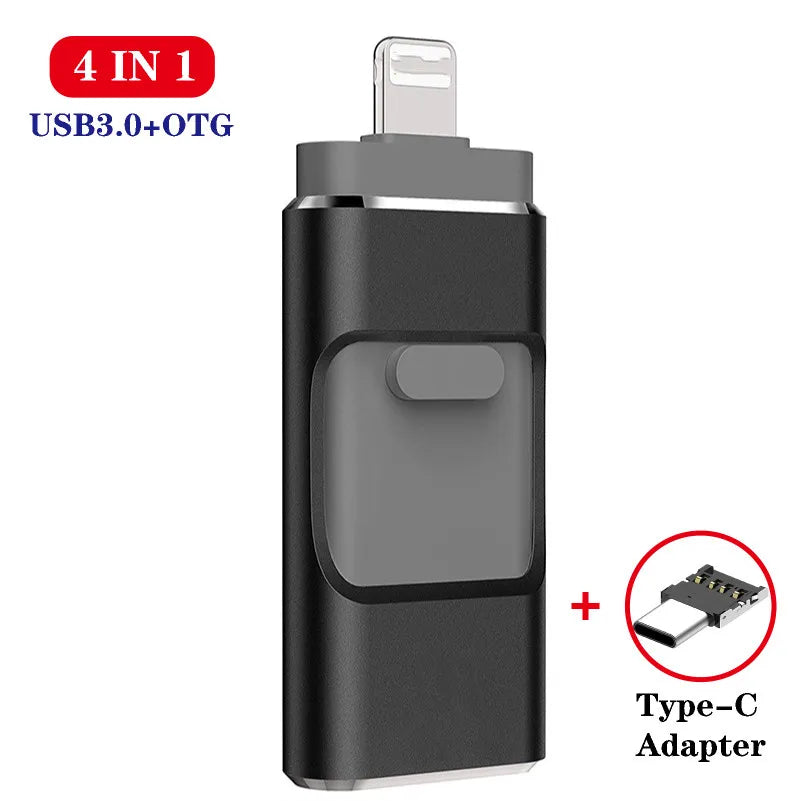 USB 3.0 4in1 OTG - Bộ nhớ ngoài đa năng cho điện thoại - Daisan Mart