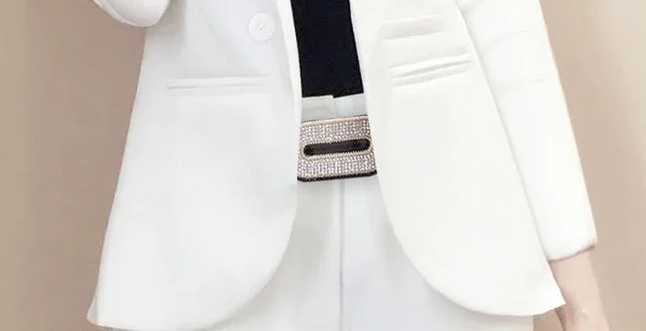 Office Outfit Professional White Wear To Work Trouser Suit Two Piece Set Pants for Women Womens 2 Pant Sets Black Blazer and Xxl - Daisan Mart