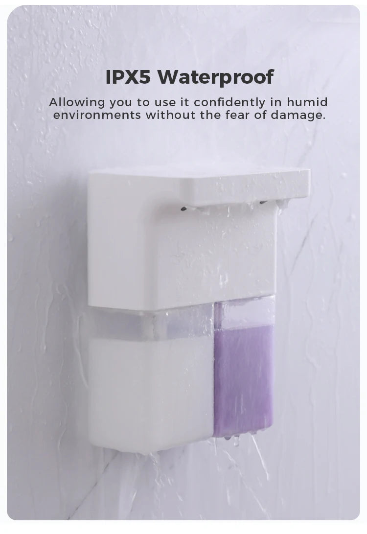 600ml Automatic Foam Soap Dispenser Double-Head Touchless Rechargeable 3-Level Adjustable Induction Sensor for Kitchen Bathroom