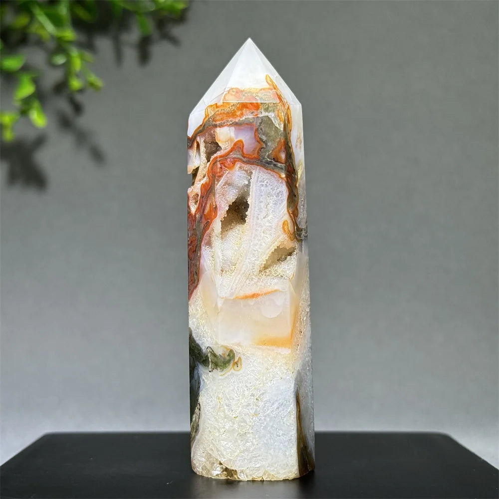 Natural Moss Quartz Chopsticks - Meditation &amp; Home Decor