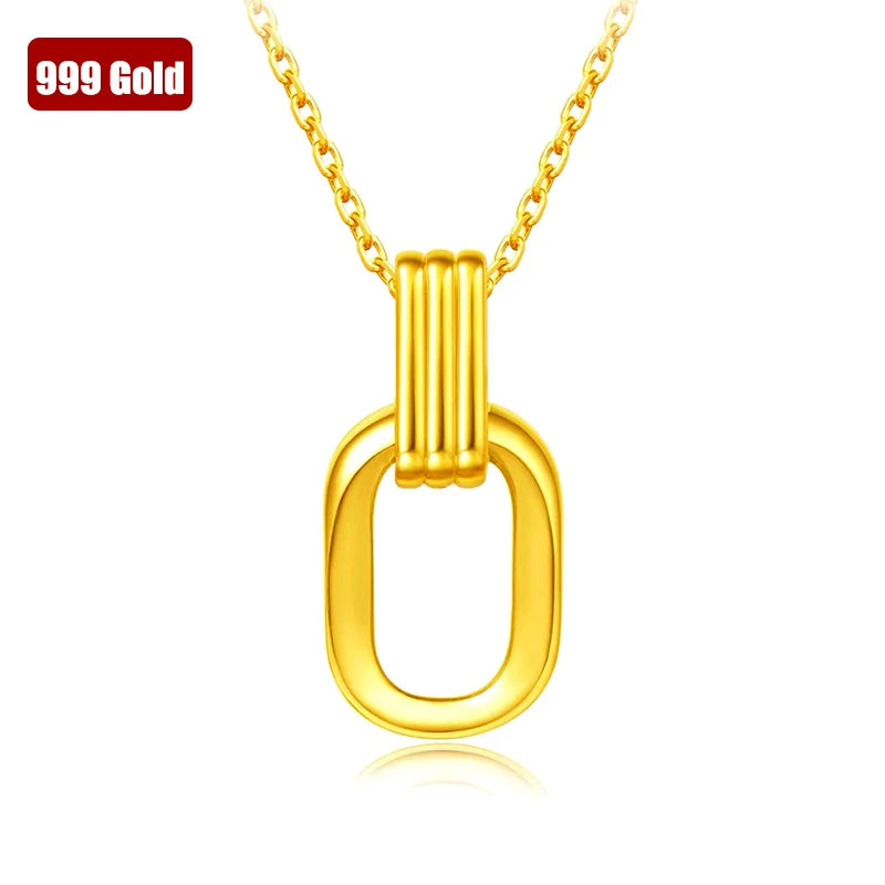Exquisite 24K Gold Double Loop Necklace For Women