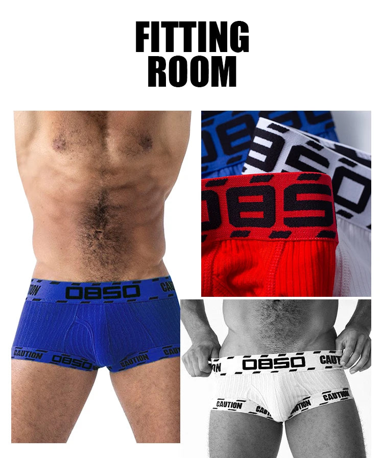 Men's Boxer Underwear Soft Cotton Sexy 3D Long